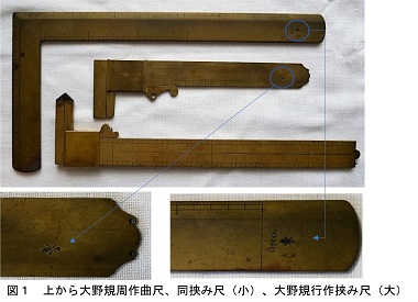 意野家伝来挟み尺・曲尺
