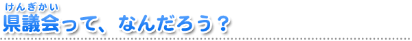 県議会って、なんだろう？