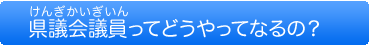 県会議員ってどうやってなるの？