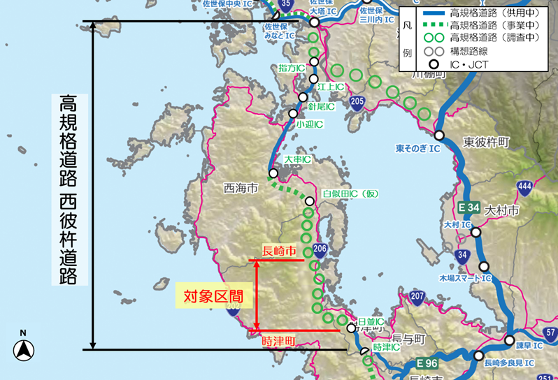 環境影響評価対象区間の位置図