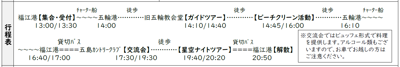行程表