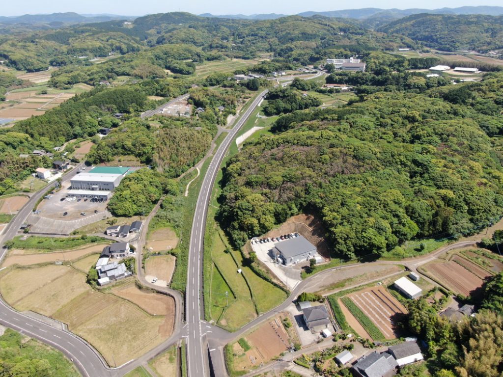 終点側航空写真
