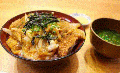 あなごカツ丼（漬物set）