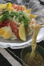 五島手延べうどんの中華風冷麺