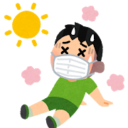 熱中症にかかっているイメージ図