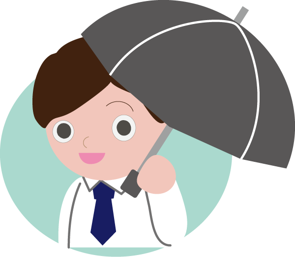 日傘をさしているイメージ図