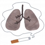 たばこで真っ黒な肺