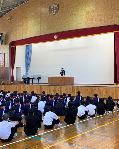 知事挨拶（福江中学校）