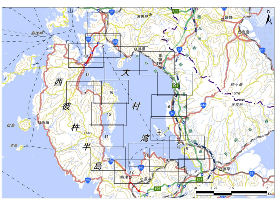 大村湾沿岸図郭