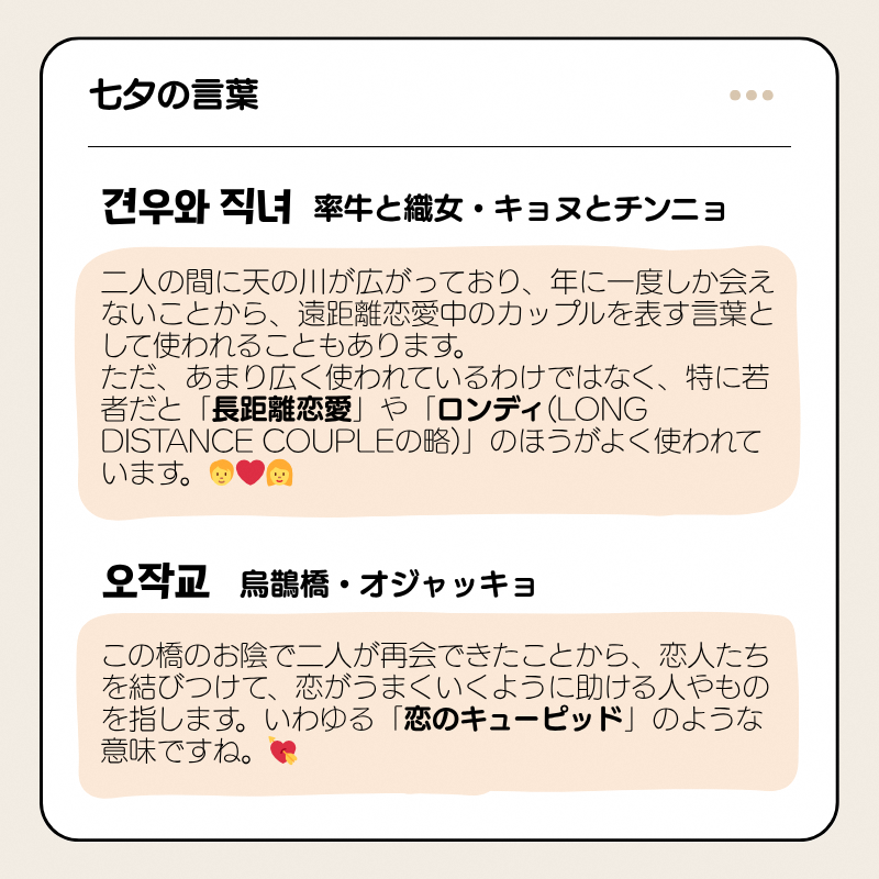 七夕伝説の言葉はこんな意味でも使われています１